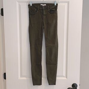 EUC L.O.G.G. H&M Green Denim Pants Sz 4 Olive